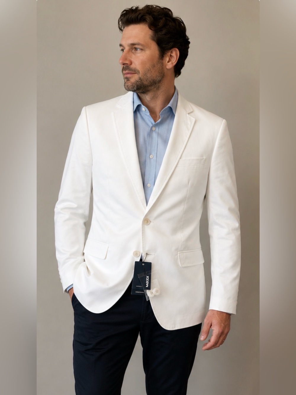 NWT MEXX Men’s White Slim Fit Blazer Jacket EU 56 / CA 46